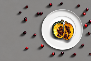 A plate with a roasted acorn squash