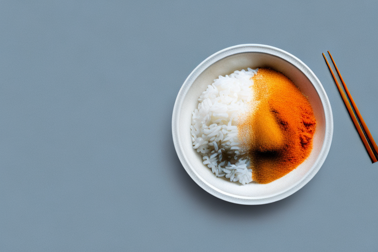 A wok filled with jasmine rice and chinese five-spice powder