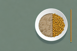 A bowl of brown rice with curried chickpeas and spinach