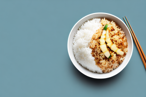 A bowl of jasmine rice with thai pineapple fried rice