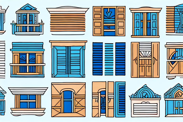 A house with a variety of different types of shutters