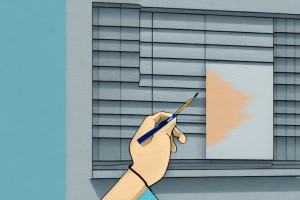 A person painting wooden shutters