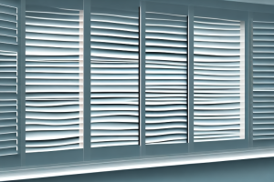 A window with vinyl plantation shutters