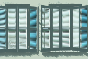 A window with cafe style shutters in a variety of positions