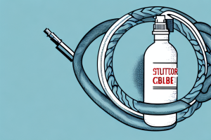 A shutter cable being lubricated with a bottle of lubricant