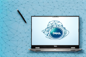 A dell inspiron 15 5000 laptop with a magnifying glass hovering over it