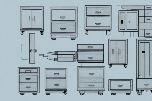 A cabinet being assembled using face frame clamps