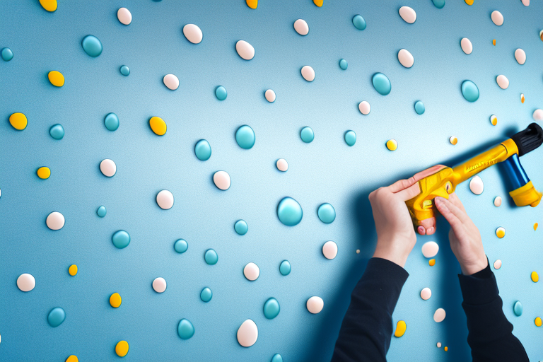 A wall with drywall tape and bubbles