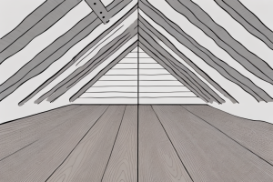 An attic with two different flooring options