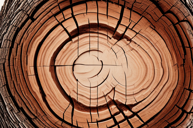 A cross-section of a tree trunk