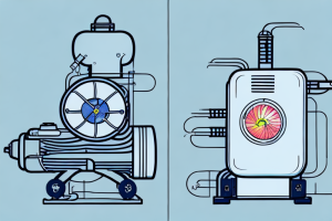 A gas air compressor and an electric air compressor side-by-side