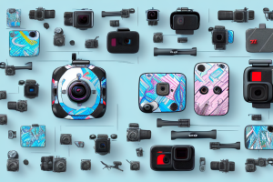 A dji and gopro action camera side-by-side