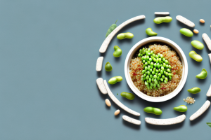 A pot of quinoa and edamame steaming on a stovetop