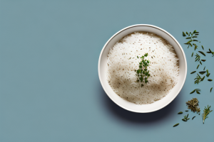 A pot of cooked basmati rice with herbs and butter