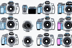 A canon and nikon dslr camera side-by-side